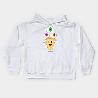 Halloween Waffle ice cream Kids Hoodie